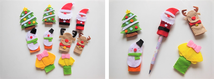 ハンドメイド無料レシピ フェルトで作る指人形 クリスマスver クリスマスは手作り指人形で遊ぼう ハンドメイドの図書館 ハンドメイド情報サイト