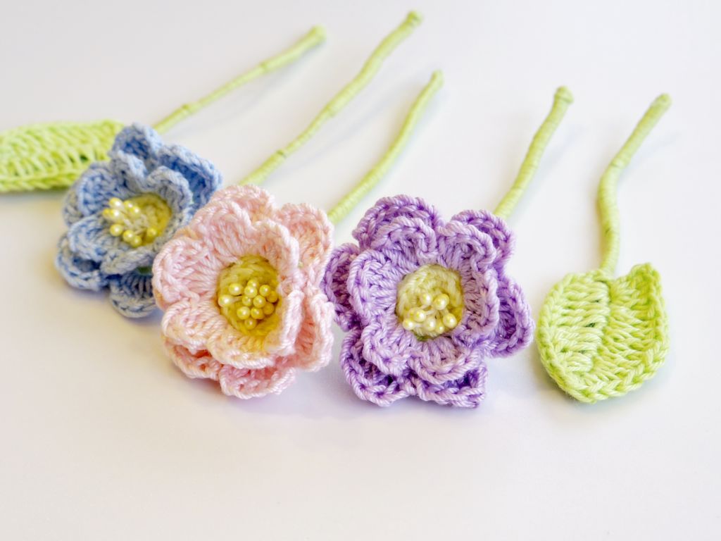 指先ブーケ かぎ編みで花束を作ろう 花や葉の編み方 初心者さんも見ながらできちゃう ハンドメイド基礎知識 ハンドメイドの図書館 ハンドメイド情報サイト